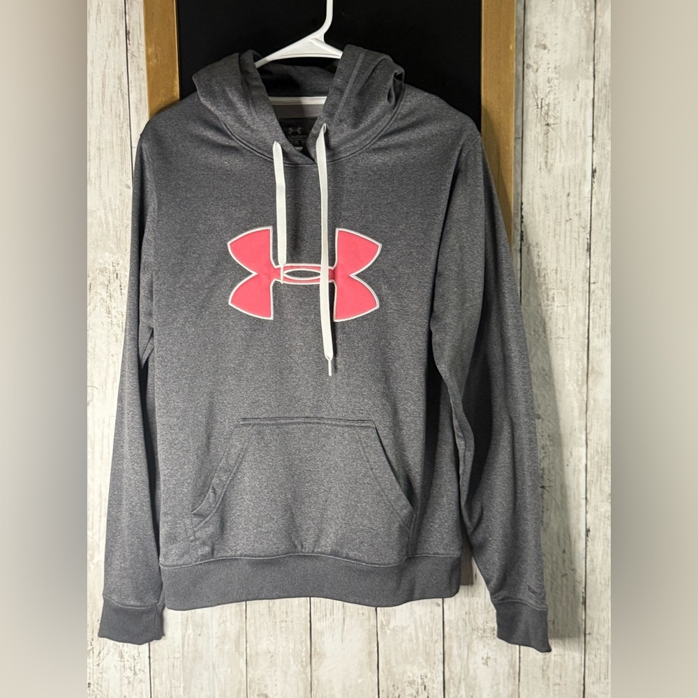 UNDER ARMOUR UA STORM Hooded Gray/ Pink Hoodie Sweatshirt Size Medium